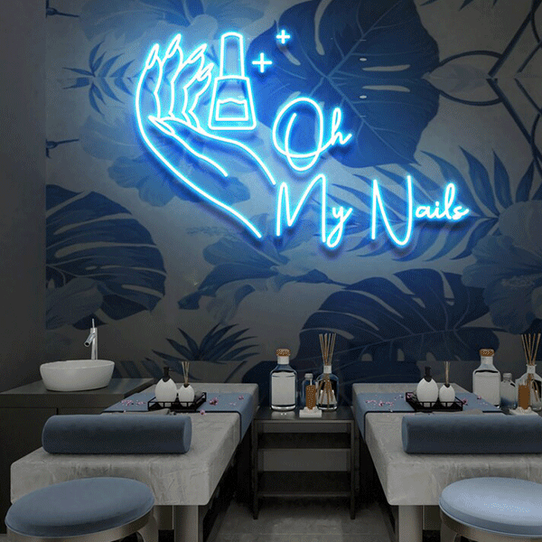 Load image into Gallery viewer, Nail Neon Light Sign - Ice Blue
