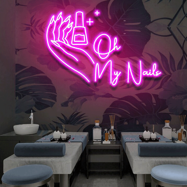 Load image into Gallery viewer, Nail Neon Light Sign - Pink
