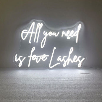 All You Need is Love Lashes Neon Sign - Aha Neon®