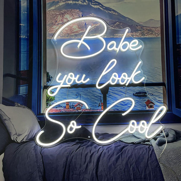 Load image into Gallery viewer, Babe You Look So Cool Neon Wall Art - 4
