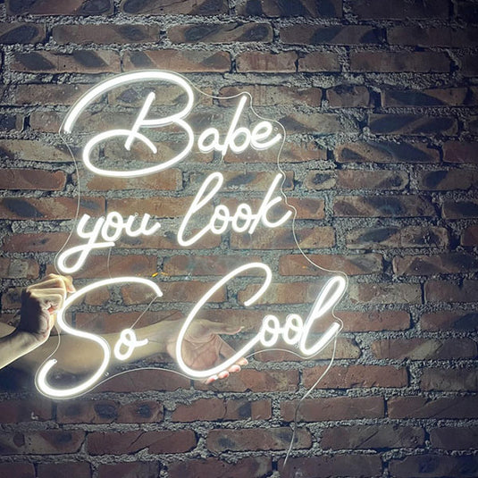 Babe You Look So Cool Neon Wall Art - 3