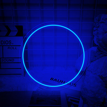 Carved Neon Wall Art - Blue