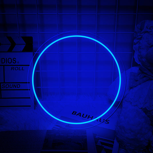Carved Neon Wall Art - Blue