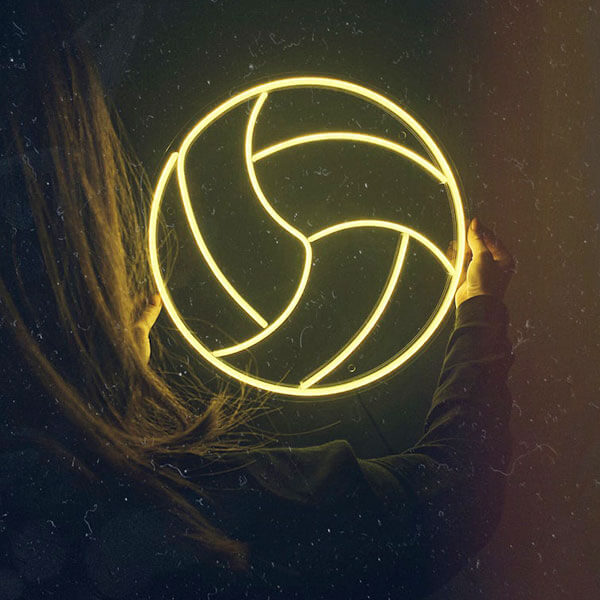 Load image into Gallery viewer, Volleyball Neon Sign - Lemon Yellow
