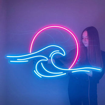 Moon Wave Neon Light - Aha Neon®