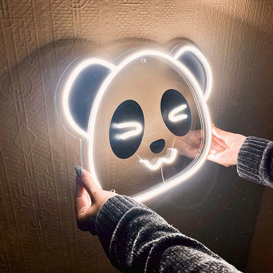 Cute Panda Neon Wall Art -1