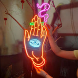 Hand Eye Smoking Neon Wall Art - Aha Neon®